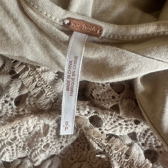 Free People tan tank crochet dress, size small - Picture 5 of 6